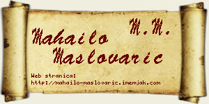 Mahailo Maslovarić vizit kartica